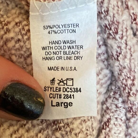 Wanna B Maroon White Turtle Neck Sweater Size Large - Picture 5 of 6